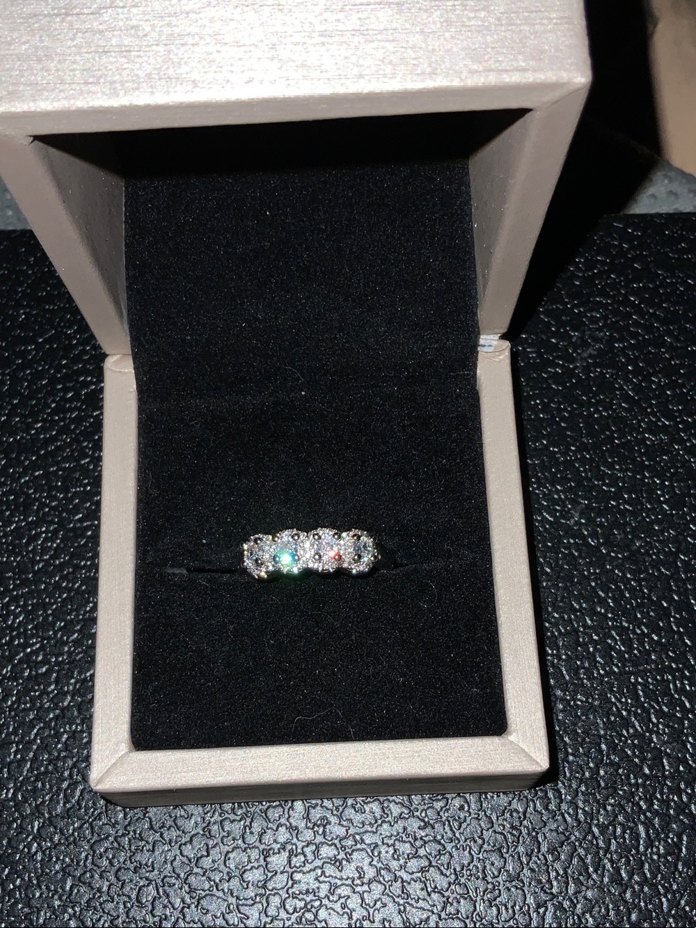 Sterling Silver Multi-Gemstone Cluster Ring in White and Colored Stones